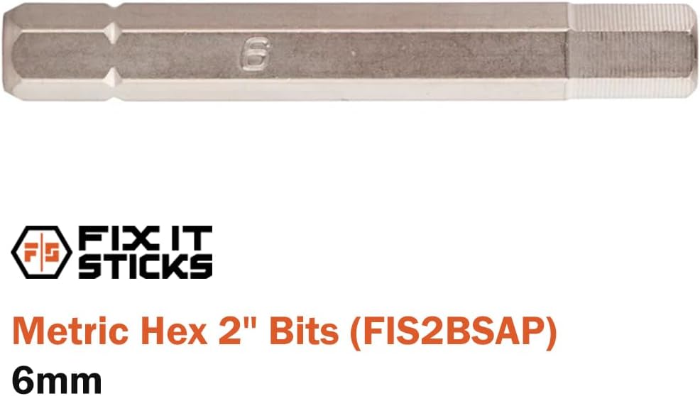 Fix It Sticks 2-Inch Bit Pack - 6Pcs, Multi-Purpose Durable Nickel Finished Gunsmith Screwdriver Bit Set, Compatible with 1/4" Drivers, Holder Included
