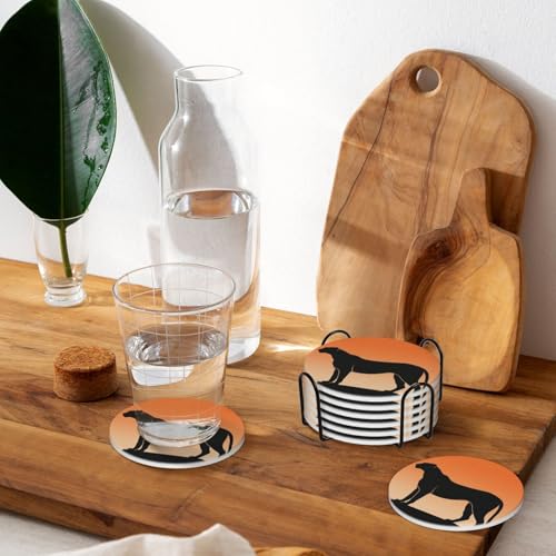 Sous-verres céramique absorbants avec support pour table basse - 8