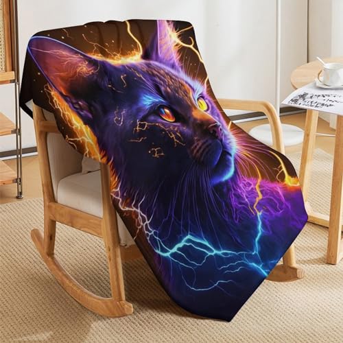 Manta de forro polar de gato 130x150 cm suave para cama y sillon 5