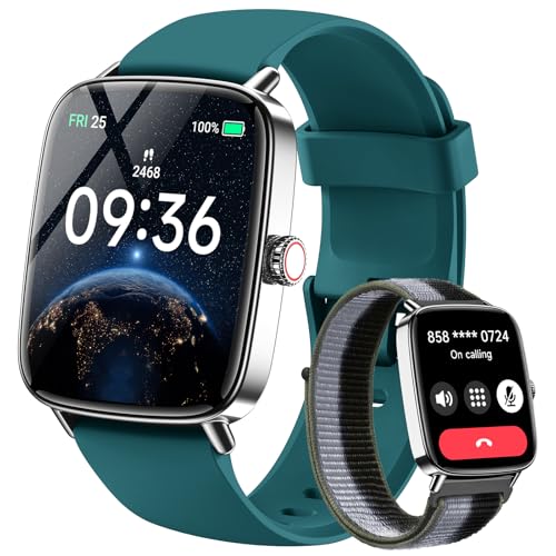 Smartwatch Herren 1.85" 2 Armbänder Metallrahmen für Samsung Android iOS – Ansicht 1