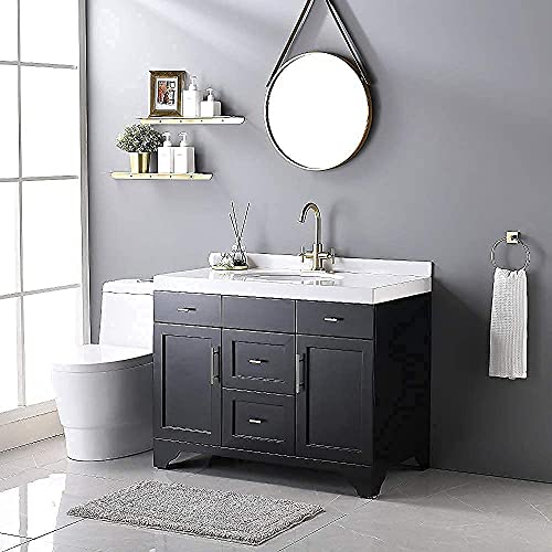 Brushed Gold 4 Inch 2-Handle Centerset Bathroom Faucet With Drain,Deck Plate And Supply Hoses By Phiestina, Fit For 1-3 Holes #TOP6