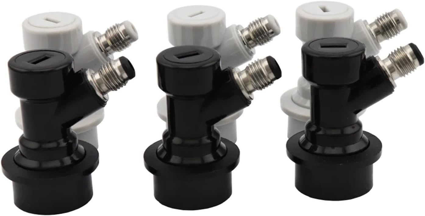 Brewing Equipment Ball Lock Quick Disconnects 1/4" MFL Gas & Liquid Homebrew Cornelius Corny Keg Connectors Kegerator Beer Dispenser Brewing Equipment(3 Pairs)