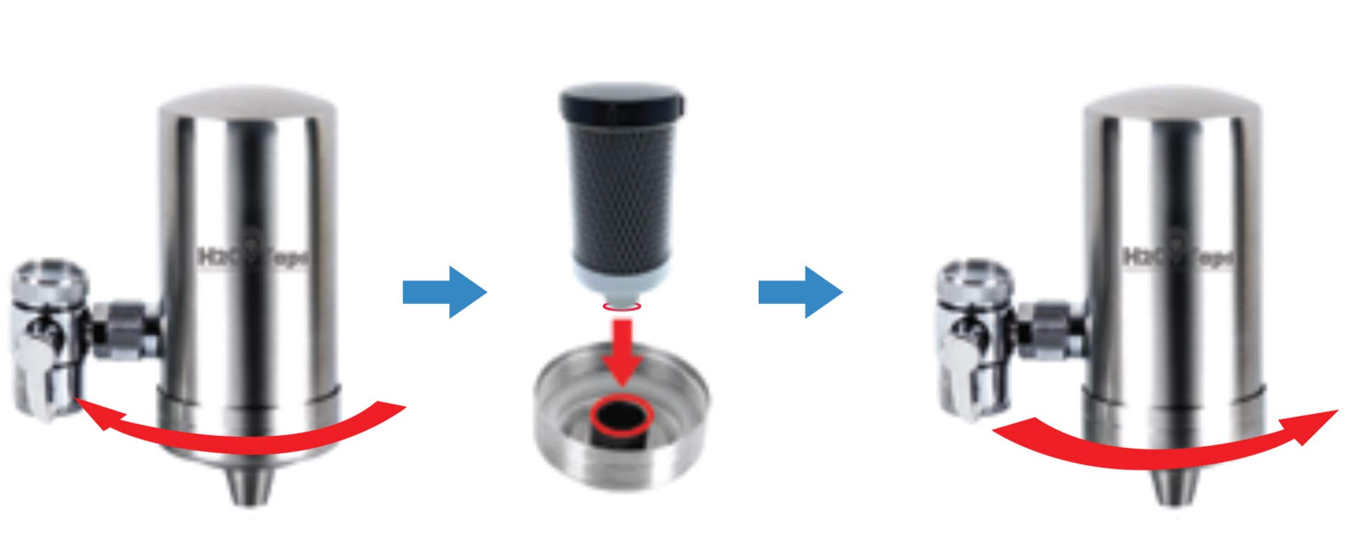Cartucho de Filtro de Agua para Grifo | Cartucho de Recambio para Sistema de Filtración de Agua en Grifos (Pack de 2 Unidades) | Filtrado de Grifos de Cocina (Pack x2) para 6 Meses