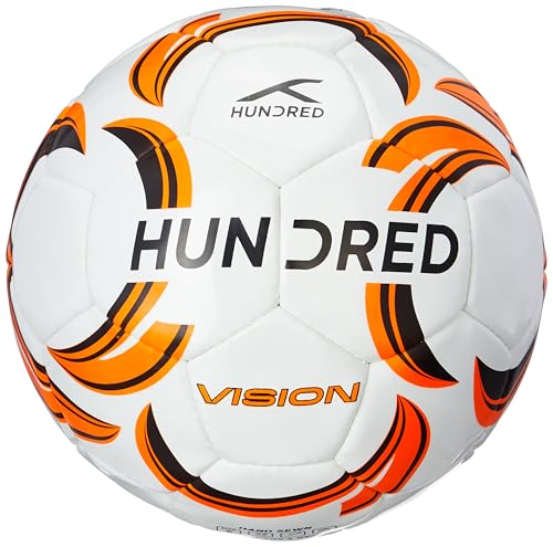 Image of Hundred Vision Foot Ball | Size 5 | All-Weather Multi-Terrain Ball | Peak Performance on All Surfaces: Hard Ground, Wet Grass & Turf | Bult for Accurate Passes & Powerful Shots (White /Burgundy /Lime)