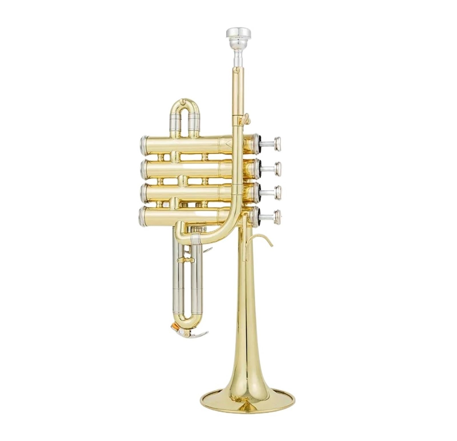 BABYCE Trompete Blasinstrument Professionelle Hochtrompete Bb Piccolo Trompete Messing Gold Silber Lackoberfläche Trompete (Color : Gold)