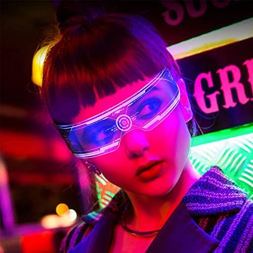 TSLBW 7Color Neon Rave Led Glasses Cyberpunk LED Visor Glasses Led