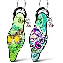 MUNIO Self Defense Keychain Bundle Non-Lethal, TSA Approved Personal Safety Keychain Set in Butterfly' & 'Butterfly Glass' Designs Made in USA