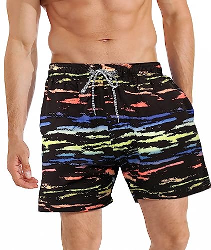 Aptro Men's Swim Trunks With Compression Liner Bathing Suit Swimwear Beach Shorts #Graffiti L #TOP1