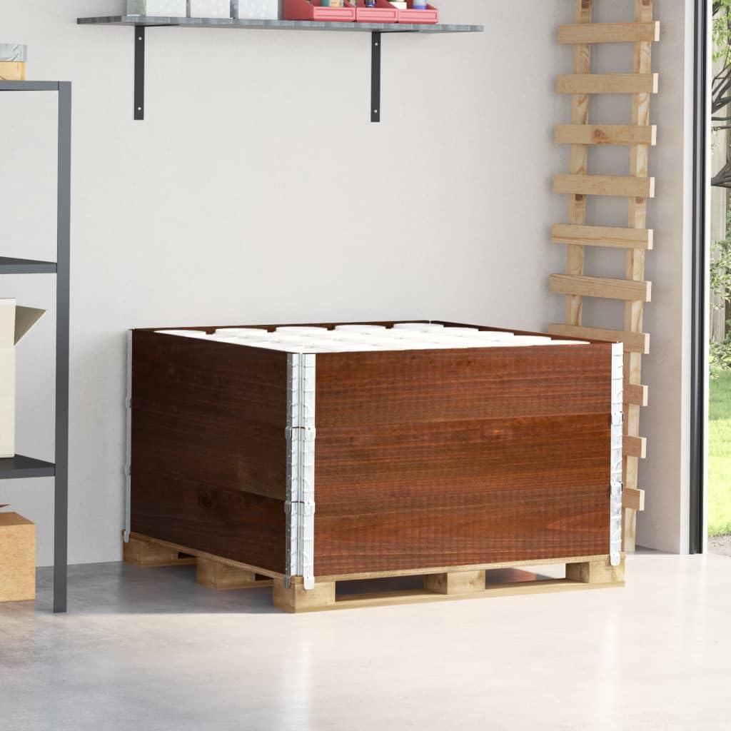 Generisch Paletten - Aufsatzrahmen 3 STK. Braun 100x100cm Massivholz Kiefer 28.1kg