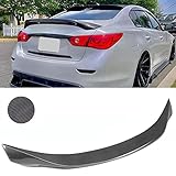 SIDMILE Rear Trunk Spoiler Compatible with 2014-2020 Infiniti Q50 Carbon Fiber Style Rear Lid Spoiler Wing R Style