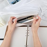 Vista 4 de iSuperb Estuche de lápiz PU Bolsa de cuero para lápices Bolsa de lápiz delgada Bolsa de papelería encantadora Bolsa de cosméticos portátil Bolsa