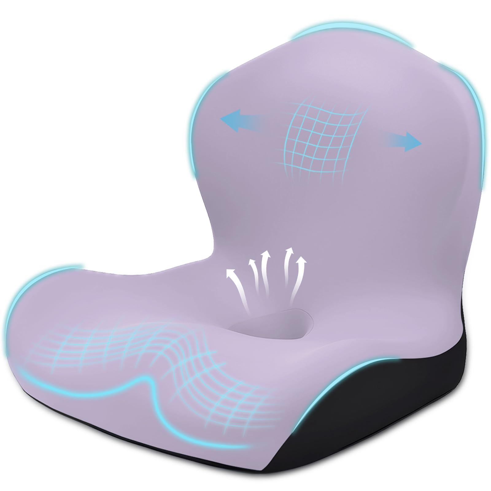 Photo 1 of BANKQF Seat Cushion for Office Chair and Car, L-Shaped Ergonomic Car Seat Cushions, Memory Foam Chair Cushion, Lumbar Support Pillow for Wheelchair, Car, Home, Office, Purple