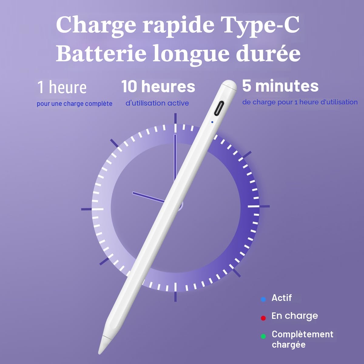 Stylet Universel pour Tablette avec Embouts de Rechange, Pencil Android iOS Smartphone Microsoft