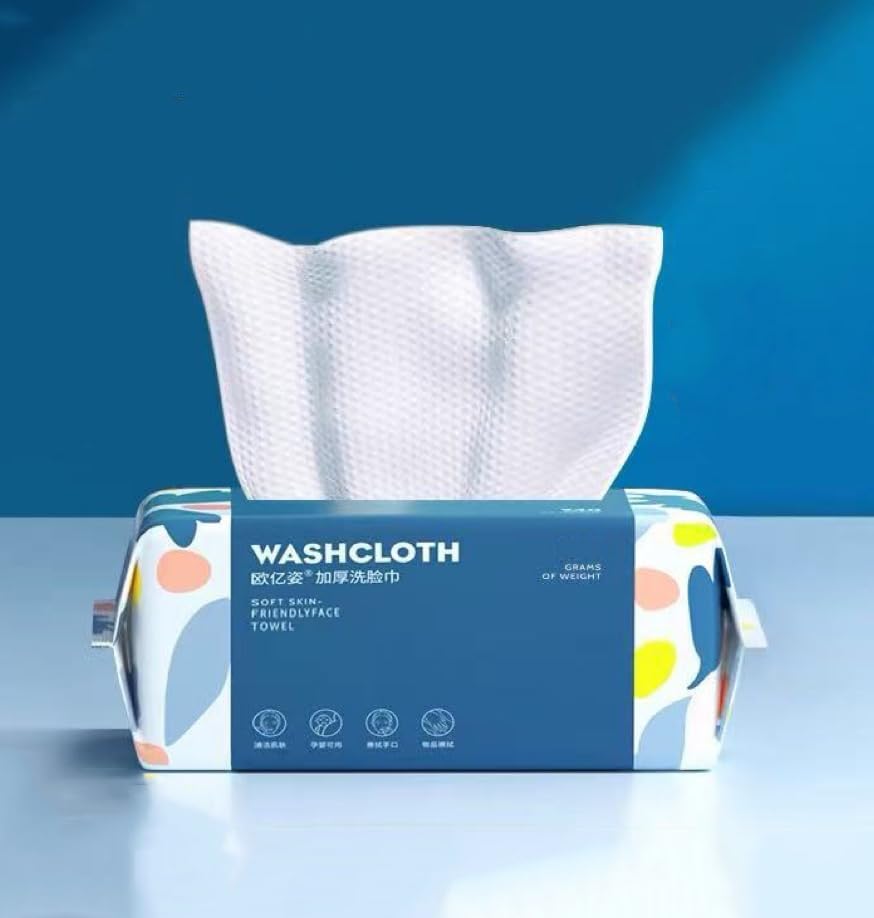Disposable Face Towel 100 Count,Thickening Ultra Soft Washcloths,Facial Cotton Tissue,Lint-free cotton dry wipes Multi-Purpose for Skin Care,Make-up Wipes,Face Wipes and Facial Cleansing (1)