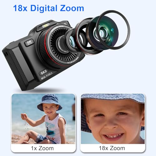 Cámara Digital Dpofirs 4K 64MP Dual Lens Negro miniatura 3