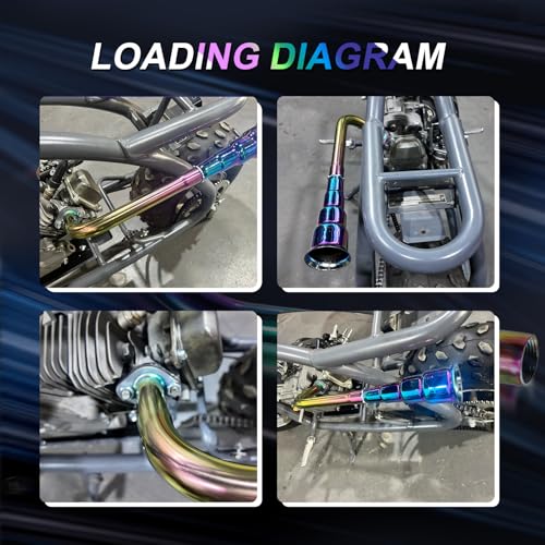 Image of Colorful 4 Stage Exhaust Header Pipe,For Predator 212cc 196cc Go Kart& Mini Bike, For Coleman Powersports CT200U,CT200U-EX,BT200X, For Honda GX160,GX200