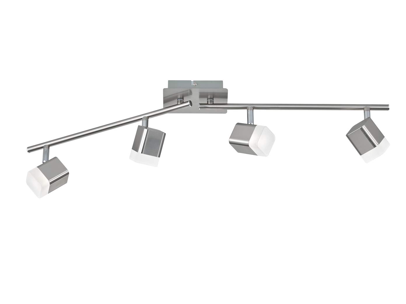 Reality Leuchten Roubaix R82154107 LED Ceiling Light Metal Matt Nickel Acrylic White 4 x 4 Watt
