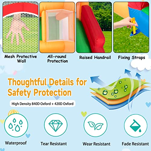 Ballsea Bouncy Castle Inflatable Bounce Castle House with Slide - Image 5