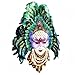 Design Toscano WU75073-Parent Maidens of Mardi Peacock Princess Gras Wall Mask Sculpture, 10.00