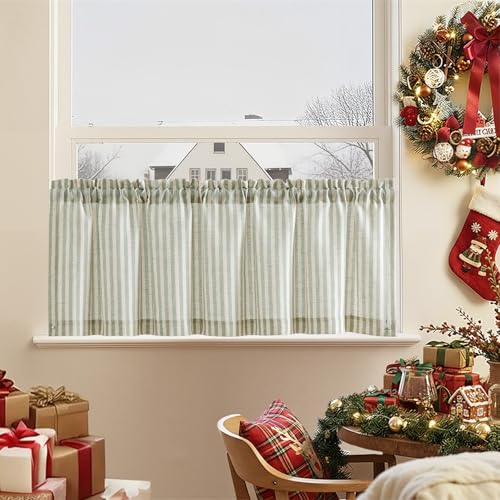 TOPICK 1 Stück H 40 x B 125 (cm) Scheibengardine modern...