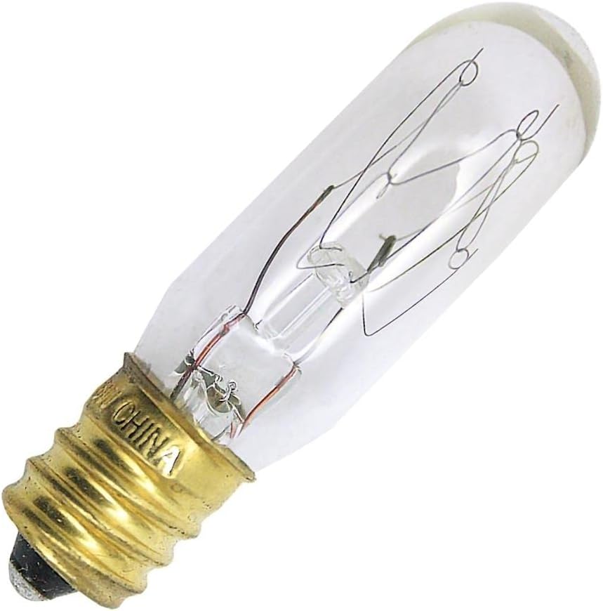 Bulbrite 708115 15T4/130V 15W Incandescent Appliance & Amusement T6 Tubular Bulb with Candelabra Base, Clear