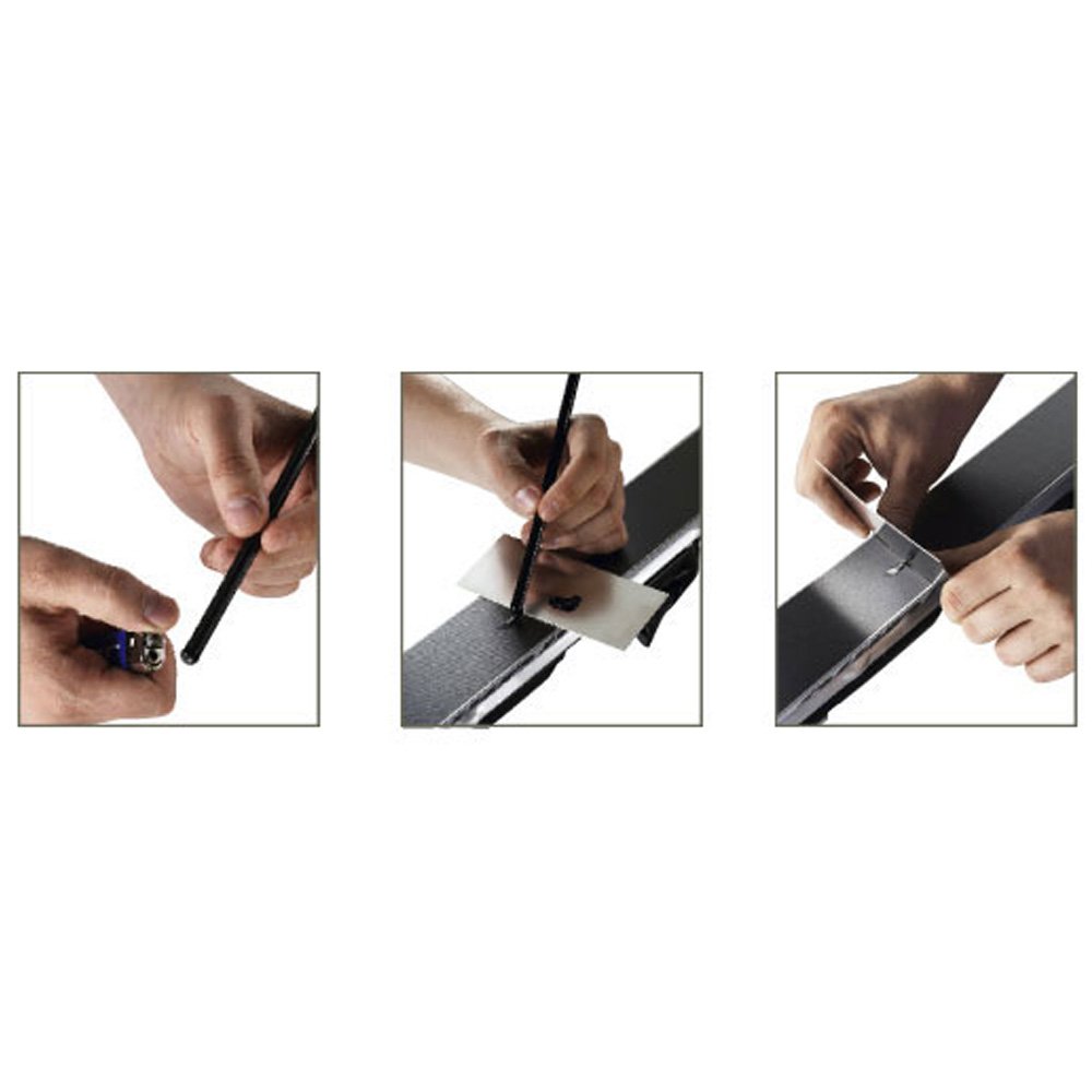 RaceWax Ptex Ski Base Repair Kit: 10 black p-tex, metal scraper, 3 3M buffing pads - (RD-1107)