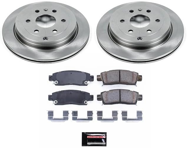 Miniatura 2 de POWERSTOP KOE5262 Kit de freno trasero de repuesto Autospecialty - Rotores de freno originales y pastillas de freno de cerámica para Buick Enclave,