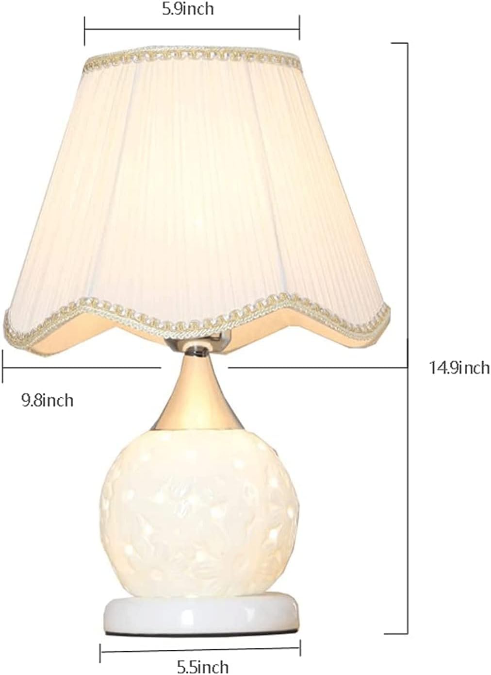 Lampa stołowa Lampka nocna Lampa nocna Ceramiczna lampa stołowa Klosz z tkaniny Żelazna podstawa Lampa nocna Podwójne sterowanie światłem Lampa nocna do sypialni Lampy stołowe do salonu Lampa stołowa