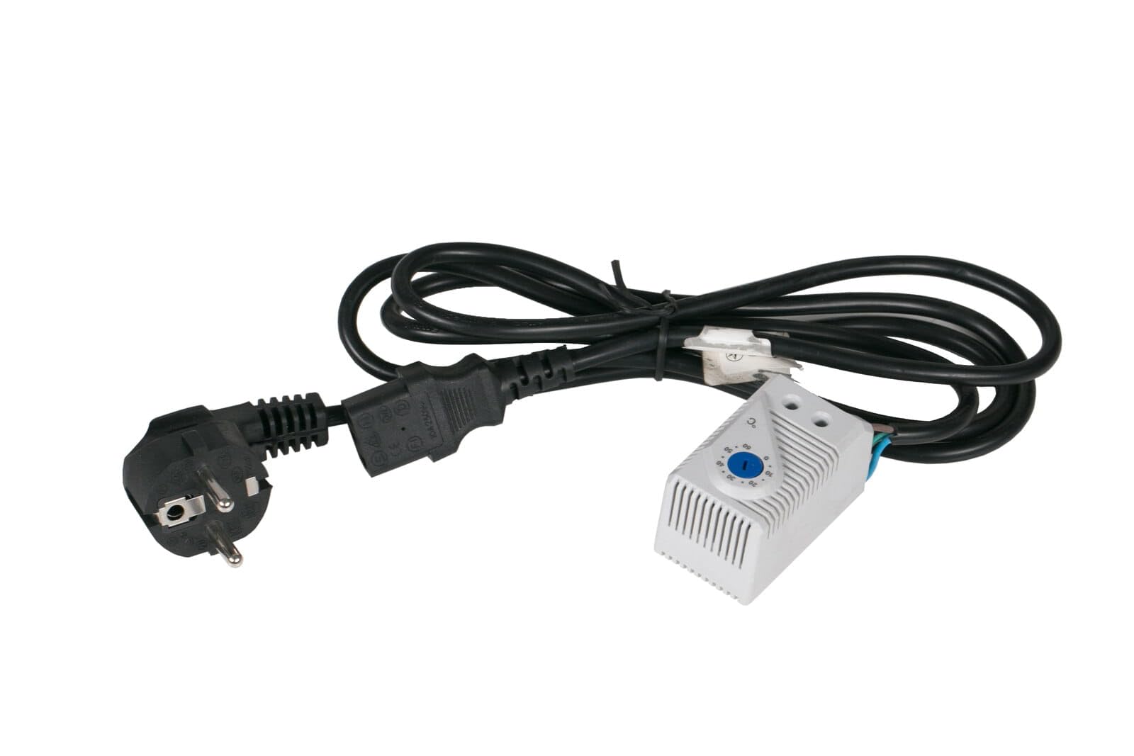 SABAJ M&D Lüftereinheit 4 Lüfter mit Thermostat 652 m3/h 19" 1HE für Serverschrank und Netzwerkschrank – Verstellbare Einbautiefe – Netzkabel 1,8 m – Grau RAL 7035