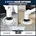 Electric Spin Scrubber - Cordless Cleaning Brush with Digital Display, 2 Speeds, 8 Brush Heads, IPX7 Waterproof, Adjustable Long Handle for Bathroom, Tub, Tile, Shower, and Car