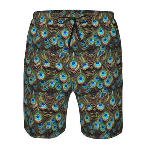 Fresh Peacock Print Stylish Beach Shorts Swim Trunks Lightweight Breathable Summer Outdoor Activities4