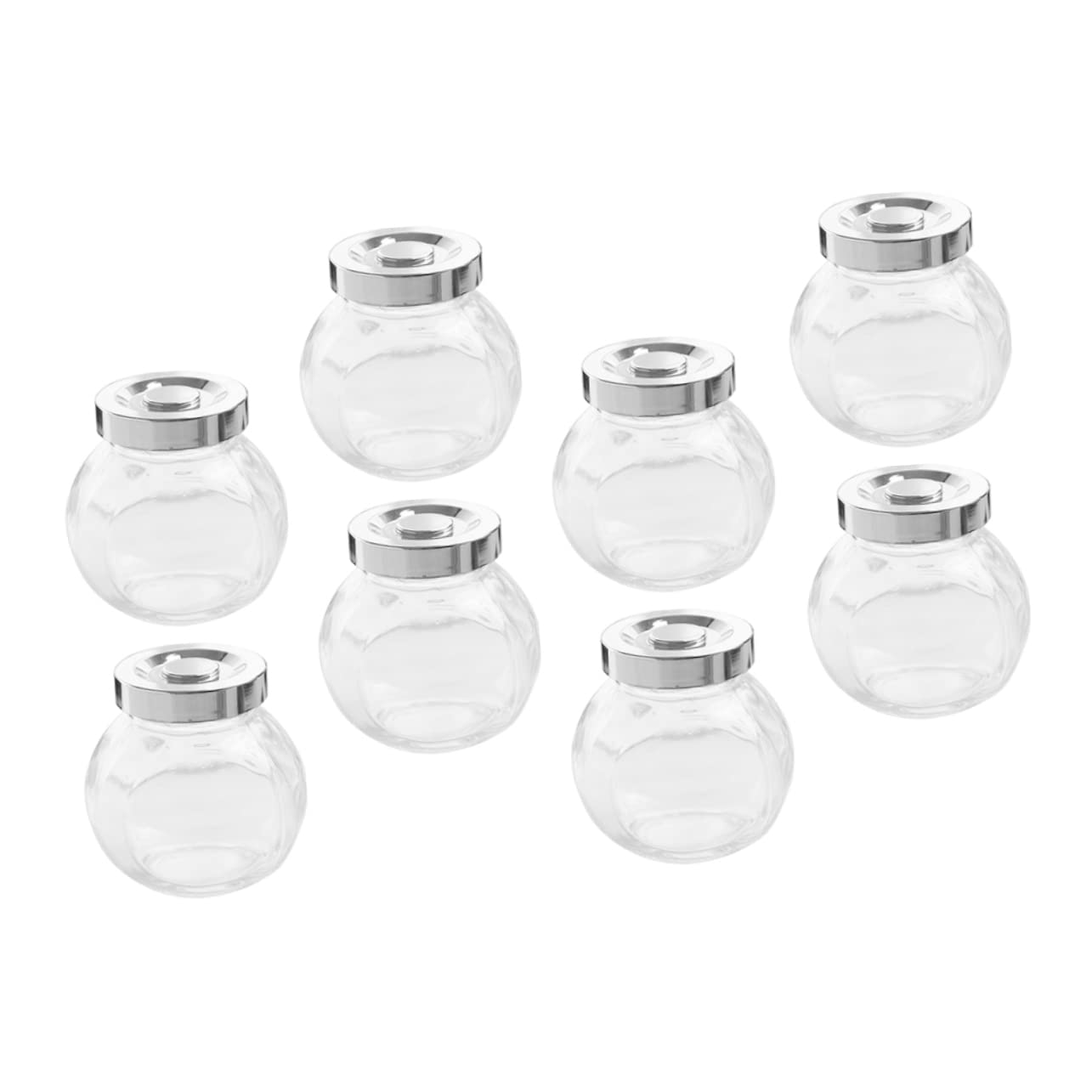 PRETYZOOM 8pièces Boîtes Hermétiques Verre Pour Fruits Secs Et Céréales Bocal Transparent Pour Thé Grains Secs Riz Haricots Noix