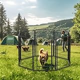 8-Panel Heavy Duty Metal Playpen with Door - 39.4" Tall Extra Large Dog Exercise Pen - 52.36"x52.36" Pet Fence for Indoor/Outdoor Use - for Large Dogs & Multiple Pets