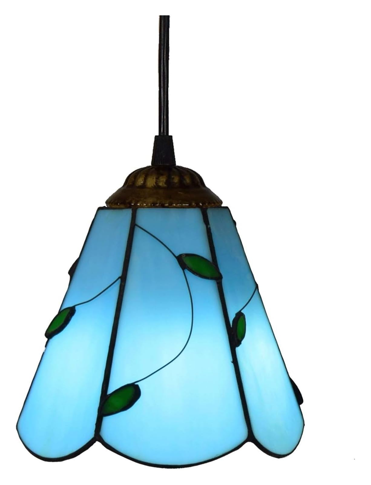 RWRAPS Tiffany Corridor Salle à Manger Lustre 6 Pouces Petite Lampe à Suspension Feuilles de Verre Plafonnier Abat-Jour pour Salle à Manger Île Chambre