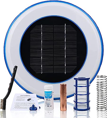 Generisch Jonizator basenowy, pływający oczyszczacz i środek czyszczący, redukcja chloru, pojemność 1000 litrów, zasilany energią słoneczną, kompatybilny ze słodką i słoną wodą, akcesoria ogrodowe i