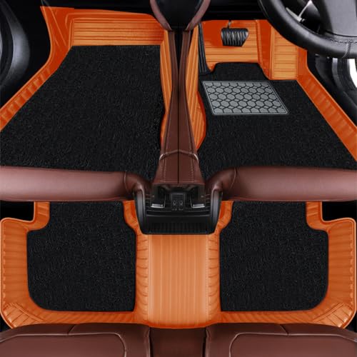 Image of Antiskid Premium 9D Car Mat Full Set for Vinfast VF 7 2026 | Luxury Leather Dual-Stitch Full Set 9D Car Floor Mat || 100% Waterproof ||Color: Tan Tan
