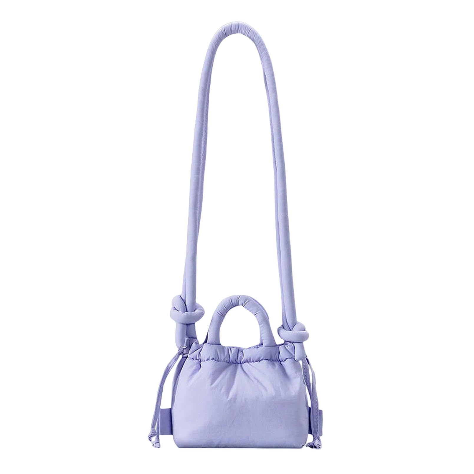 Borsa a Mano Donna Piccola per Bottino Imbottito da Imbottita Sacchetti di Nylon Down Cotone Crossbody Borse Mini Lady Borse-Nero