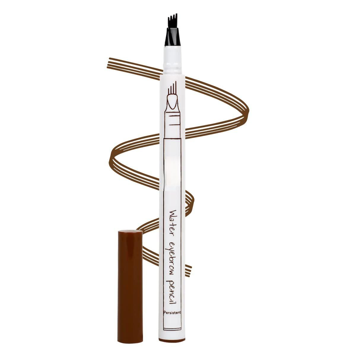 Flair Fusion 4 Forked Long Lasting Fashion Eyebrow Pencil | With Precision Applicator, Micro-Fork Tip | Fine Sketch, Smudge-proof | Long Wear Natural Looking (Brown)-image-11