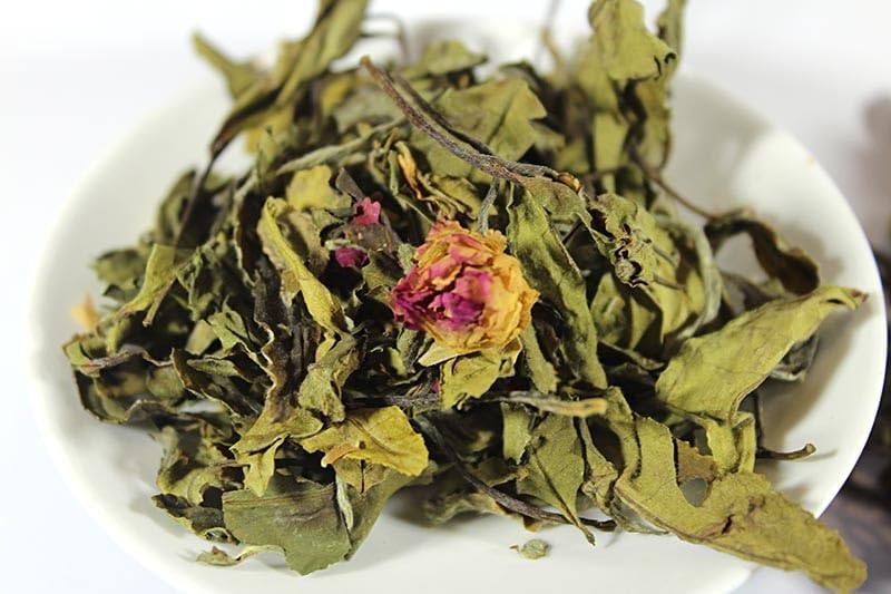Té Blanco Bai Mu Dan con Rosas, 80grHojas Sueltas, Floral, Origen China