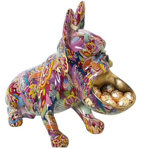 Chien graffiti vide-poches résine statuette déco salon moderne 32x18x26cm - 2