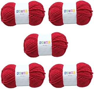 SMUMS Super Chunky | Knitting Wool Yarn for Crochet | 5 x 100 gr. Balls | 120 Meters 100% Polyester | Thick Yarn | Crochet Yarn| Wool for Crochet | Chunky Wool for Knitting | Velvet Yarn (Black, 5)