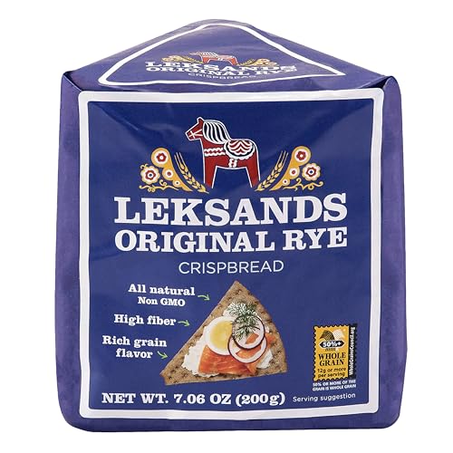 Leksands Swedish Whole Grain Rye Crispbread - Traditional Scandinavian Crispbread Crackers, Non-GMO,...