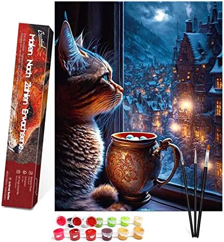 Fuumuui Malen Nach Zahlen - Bunte Giraffe 40x50 Cm Mit Pinsel & Acrylfarben