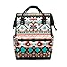 TropicalLife Ethnic Geometric Boho Diaper Backpack Large Capacity Baby Bags Multi-Function Zipper Casual Travel Backpacks for Mom Dad Unisex