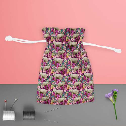 Image of ArtzFolio Elephant Pattern D1 | Pouch Wrist Potli Bag | Bag for Weddings & Casual Parties
