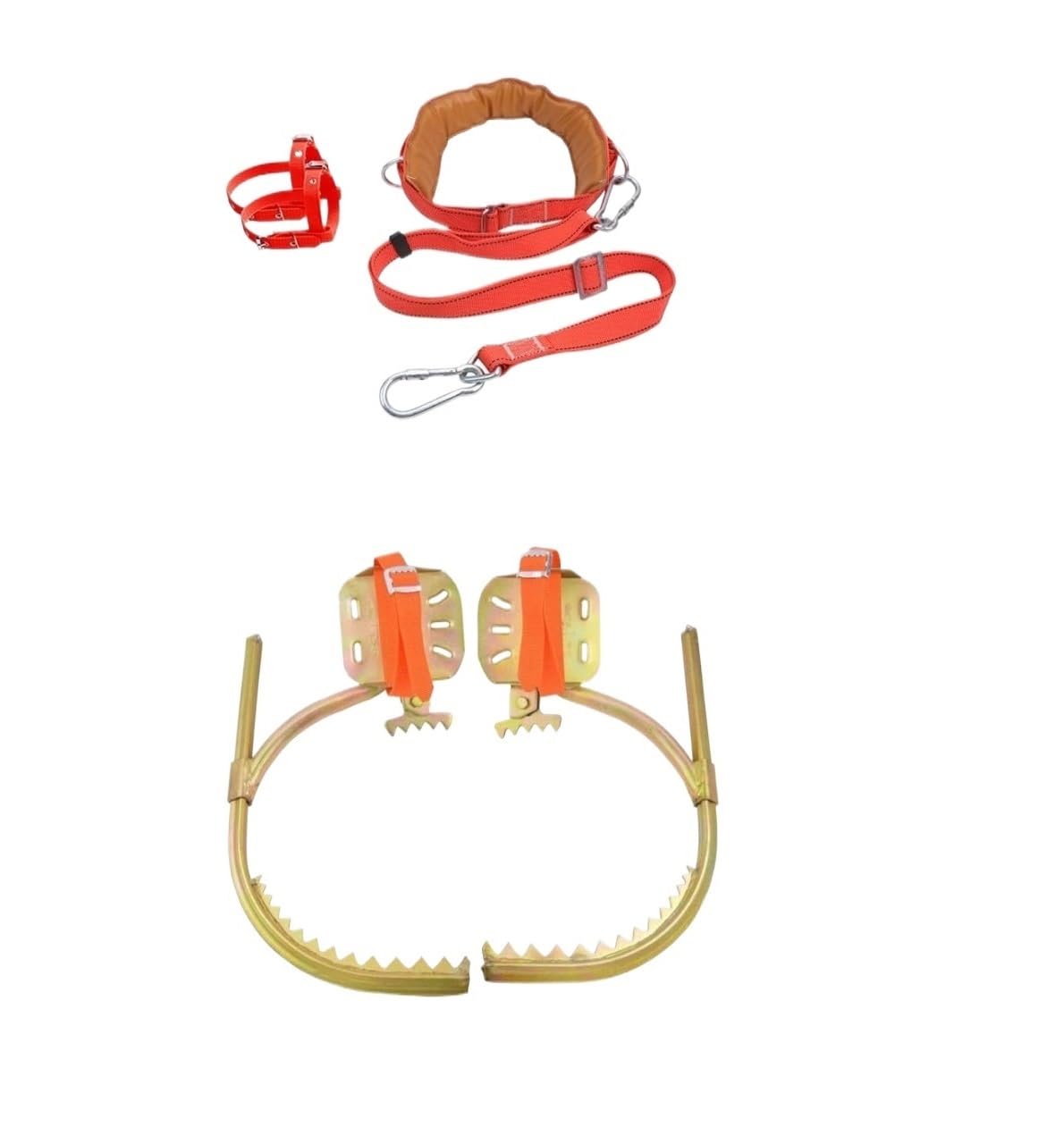 Xhfbrjebw One Color Tree Climbing Spikes Set With Harness Belt & Foot Strap - Adjustable Climbing Gear For Fruit Picking & Logging 1Set(45Cm)