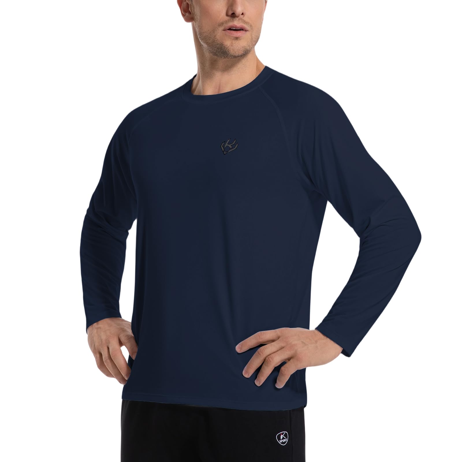 Maglietta Sportive Uomo Asciugatura Rapida Traspirante Maniche Lunghe Shirt Funzione Allenamento Top Protezione UV Maglietta Leggero All Aperto Maglia Da Corsa Per Escursionismo Ciclismo Casual