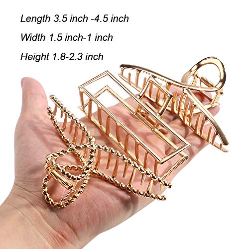Anbala Hair Claw Clips, Claw Hair Clips, Large Hair Clips For Thick Hair, Metal Hair Clips, Long Hair Clips, Big Jaw Clips For Hair, Butterfly Hair Clips Hair Styling Accessories Hair Clamps Hair Accessories For Women Gold Hair Clip #TOP4