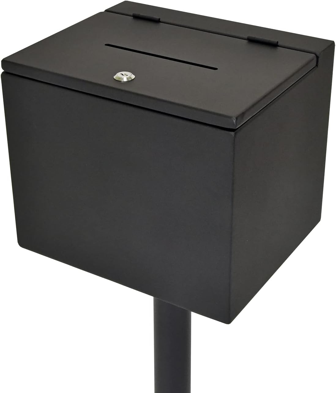 Kingdom Metal Suggestion Box, Secure with Lock & Keys, with Wheels for Easy Movement, Tip box, Donation Box for Church Home Office, Prayer Request Box, Ballot Box, Floor Standing Collection Box, Black