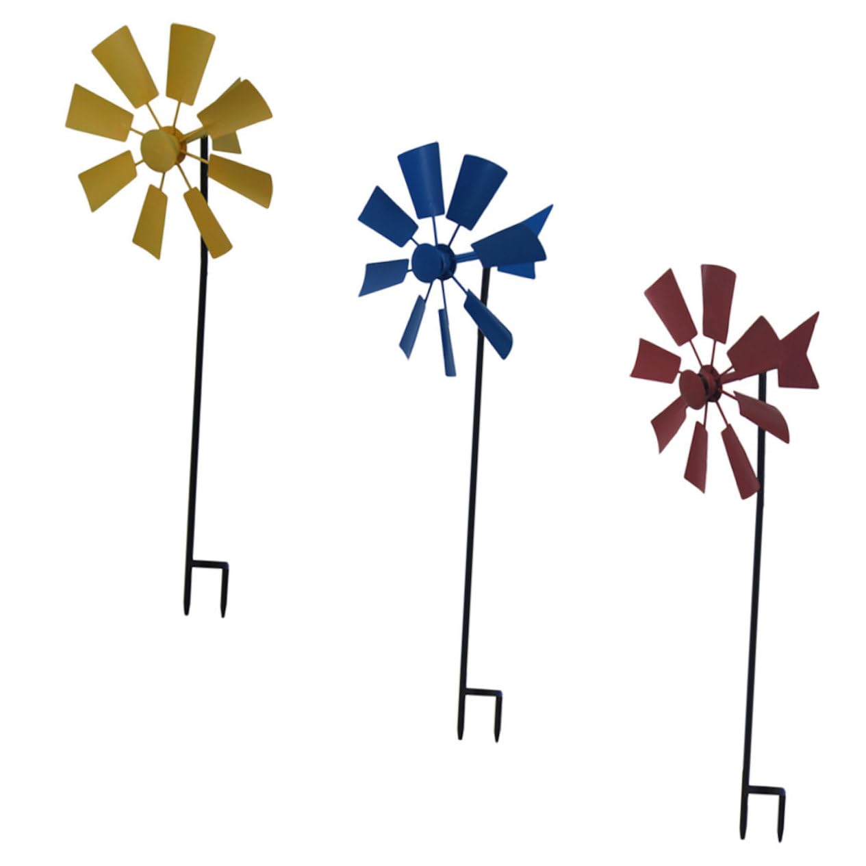 HEMOTON 3 Stück Metall Windmühlen für Garten und Außenbereich | Dekorative Gartenstecker für Park und Hof, Leicht zu Verwenden, Sichere Ausführung, Einzigartige Optik